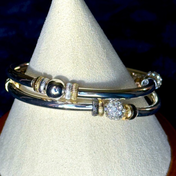 Two Silver Toned Stretch Bracelets - Picture 2 of 2